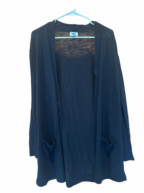 Old Navy Women's Black Long Open Front Cardigan Sweater Size Medium